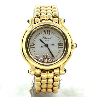 Chopard Happy Sport Quartz 33mm 18k YellowGold 7 Diamond Ladies