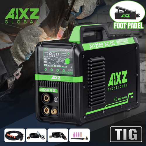 Aluminum AIT250P TIG Welder, AC DC/Stick with Pulse TIG 5IN1 Welding Machine Set