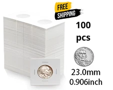 100PCS Coin Flips for Nickel 23 mm Cardboard Holders Fits US Nickels 2×2 Pockets