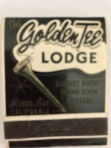 Golden Tee Lodge California Match Book