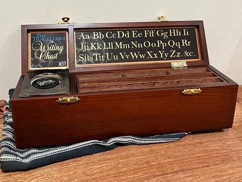 Traveller's Writing Chest by Authentic Models - Wooden Caligraphy Tool Set - Picture 2 of 10