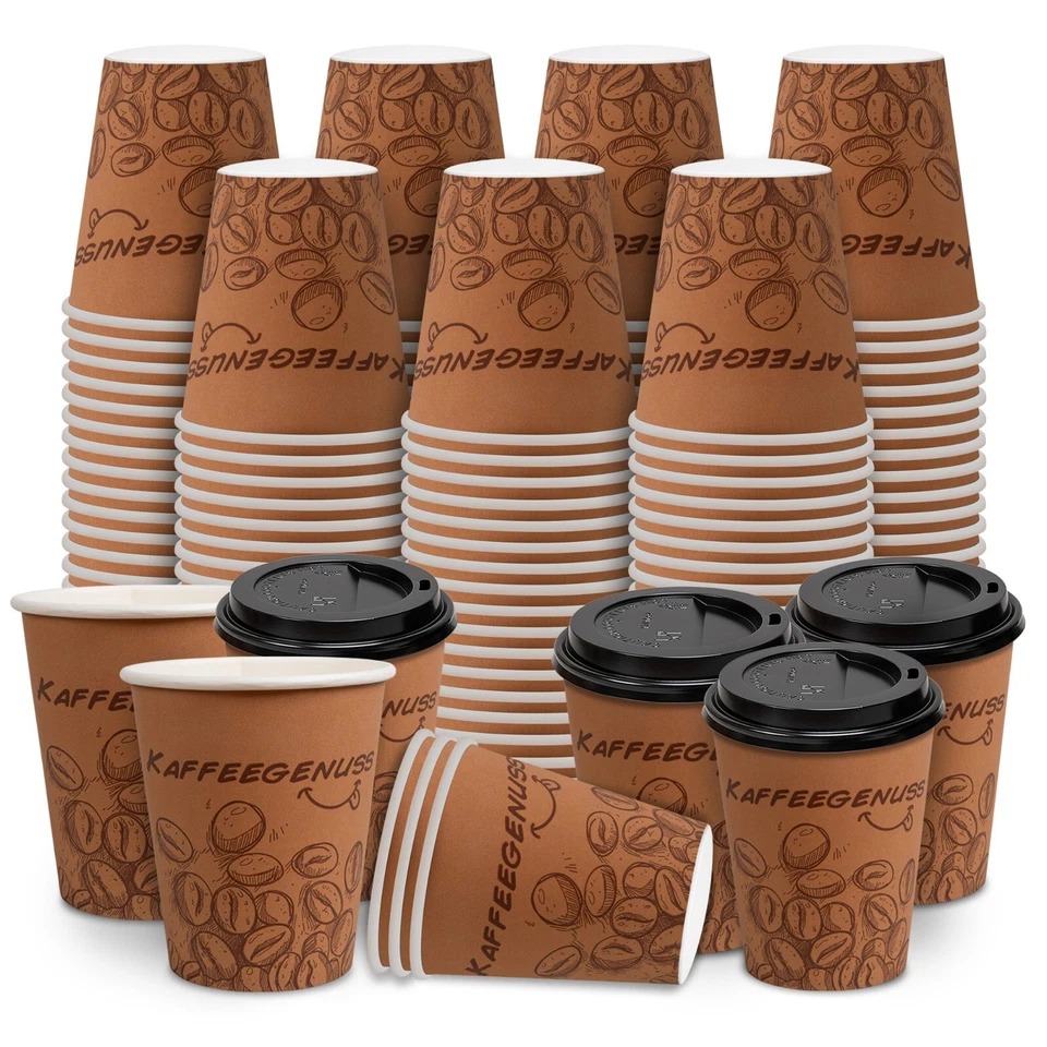 Kaffeebecher TO GO 200/300ml Pappbecher für Cafe Gastronomie Imbiss Tankstelle - Bild 4 von 4
