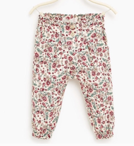 Zara Mini Bebé Niña Suave Impresión Floral Pantalón 18-24 | eBay
