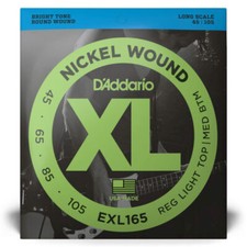 D'Addario Nickel Wound Bass Guitar Strings - 45-105 Long Scale EXL165 