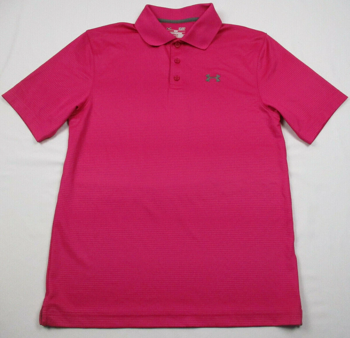 Mens Under Armour HeatGear Performance Golf Polo Shirt Pink Sz