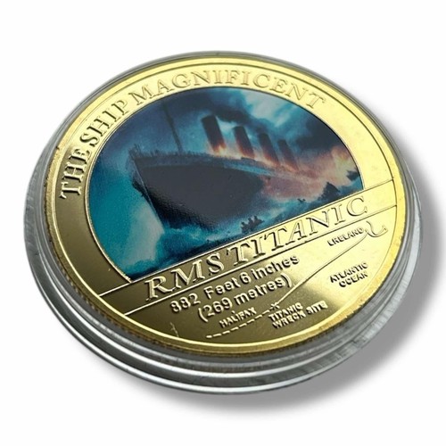 The Magnificent RMS Titanic x5 Gold Plated Coins & Note Set In A Display Box - Bild 6 von 10