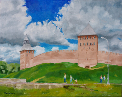 Novgorod The Great Original Oil Painting canvas 16x20 Hand Painted JSArt