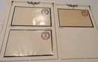 US Stamp Collection- 9 postal stationary entires on vintage album pages (J49)
