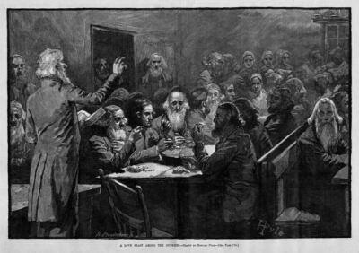 LOVE FEAST AMONG THE DUNKER BRETHREN OF PENNSYLVANIA GERMAN BAPTIST DUTCH BEARD