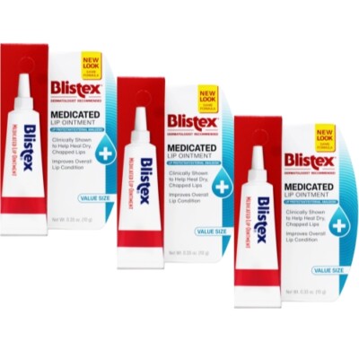 3 Pack Blistex Medicated Ointment .35 Ounce Tube