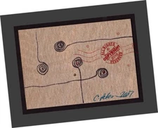 ACEO "Flower Coils" 2007 Contemporary Art DRAWING Original Illustration ABSTRACT