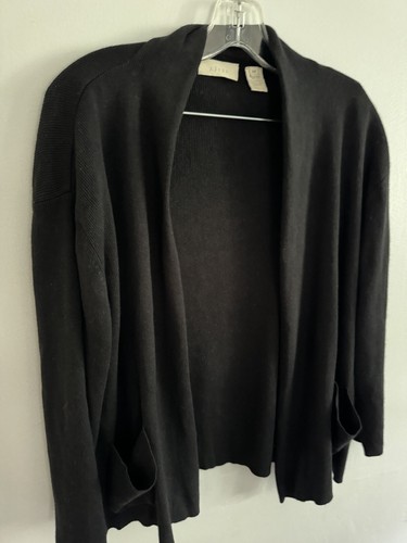 Cardigan lungo donna J. Jill Cashmere taglia XS Petite seta cashmere aperto davanti - Foto 2 di 11