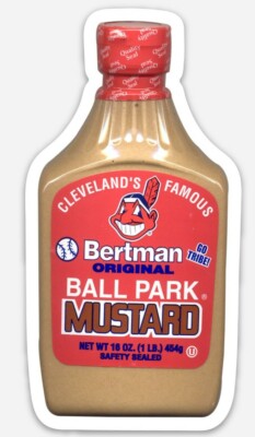 STICKER Cleveland's Famous Bertman Ballpark Mustard - Indians Wahoo Love CLE