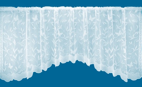Meadow Jardiniere Arch Shaped Butterfly Pattern Net Curtain - Free Postage - Picture 3 of 3