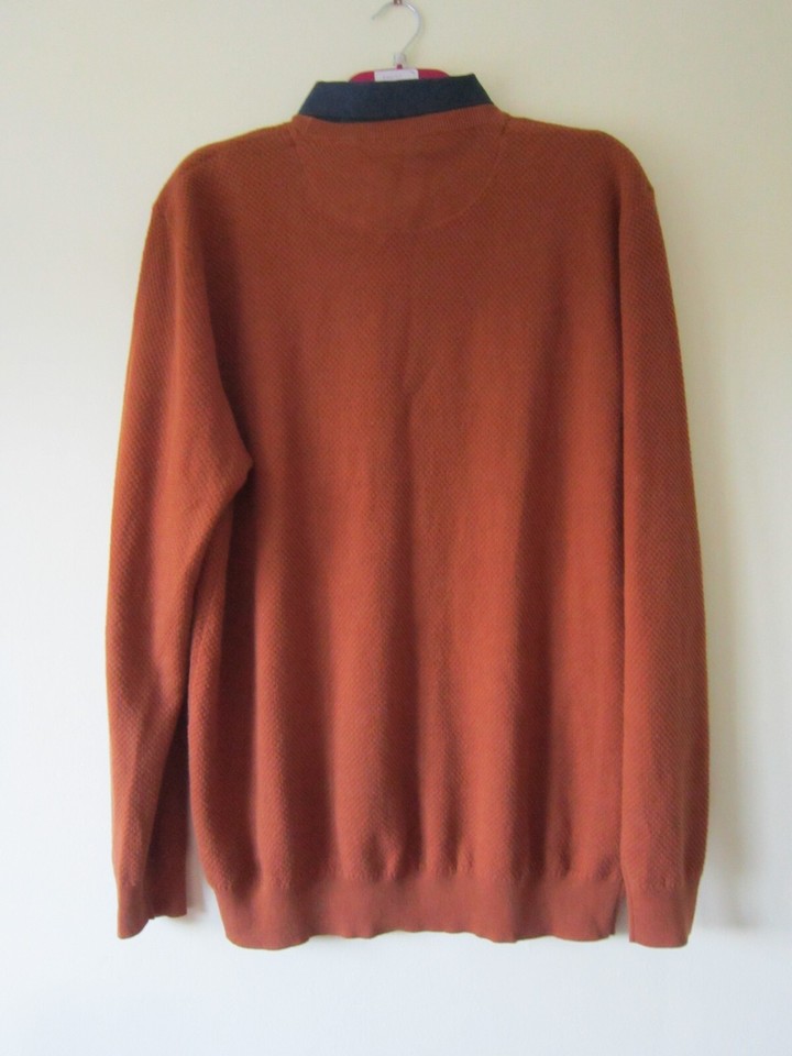 NEXT SIZE 2XL MENS JUMPER 4850" CHEST BROWN COLLAR PULLOVER XXL eBay