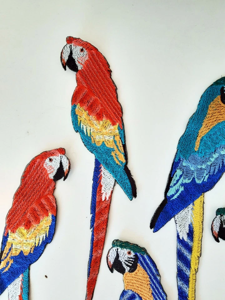 Macaw Parrot Set Handmade Embroidered Patch from Ukraine - Image 3 of 4