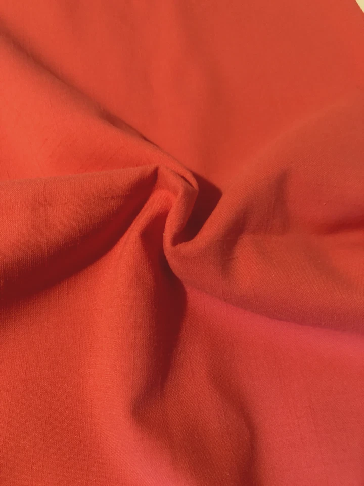 Vintage Solid Salmon Linen or Linen Like Fabric 1 yard + 14.5" x 43" wide - Image 2 of 4