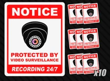 Camera security surveillance sticker video notice warning CCTV alarm decal 10x