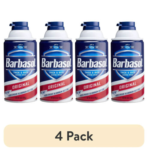 Barbasol Original Thick & Rich Shaving Cream for Men 10 Oz (Pack of 4)