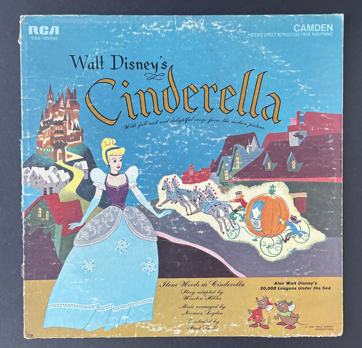 Vintage 1954 Walt Disney's Cinderella & 20,0000 Leagues LP