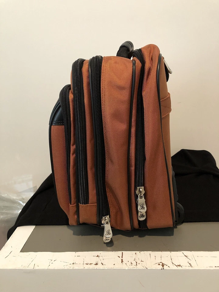 Joy Mangano  Suitcase Luggage , Burnt Orange file Holder + Rolling Bag 17" - Image 3 of 4