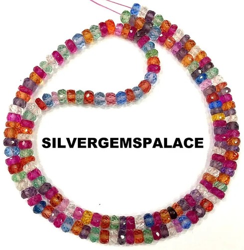 5mm Rondelle Natural Multi Sapphire Faceted Beads Multi Sapphire Gemstone Beads. - Picture 10 of 10