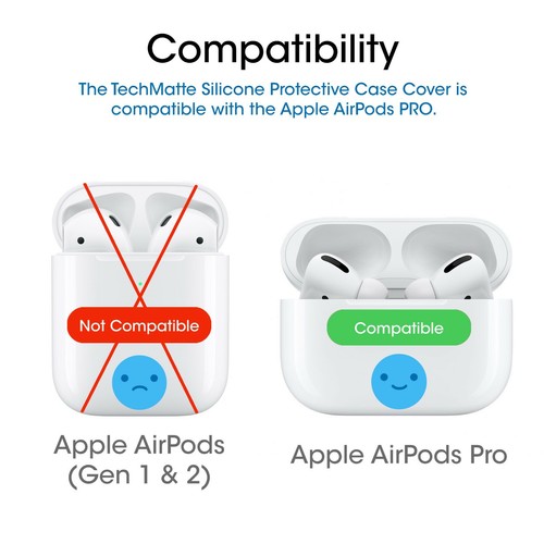 TechMatte Protective Silicone Case / Cover for Apple AirPods Pro Holder (2019) - Picture 2 of 5