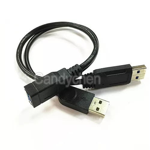 USB 3.0 Female To Dual USB Male 2.0 Y Extension Splitter Extra Power Data  Cable