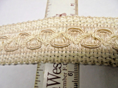22 yds X 1.25'' BRAID CONSO TRIM 021940 W13-Cream, Beige, Ivory-Empress Trim