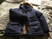 Womens winter warm jacket Sherpa lined with faux fur hood xL