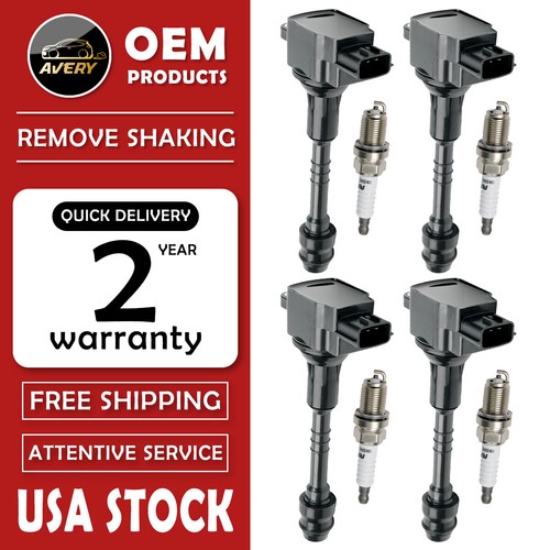 4 Ignition Coils & 4 Spark Plug For Nissan Sentra 1.8L L4 20022006
