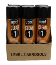 U-POL UP0796 Clear #1 Clearcoat 6 Pack Aerosol Spray Can UPOL