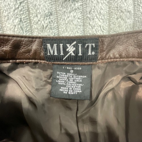 Mixit Y2K Leather Pants Womens 8 High Rise Supple 28x31 Chocolate VTG Streetwear - Picture 3 of 8