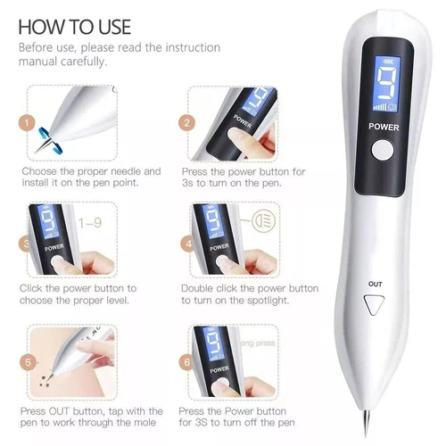 LCD Muttermal Entfernen Stift Plasma Pen Warzen Entfernen Mole Removal Stift DHL - Bild 6 von 15