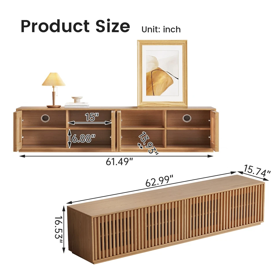 Soporte de TV para TV de hasta 75" Moderno Granja Consola Mesa Centro de Entretenimiento Foto 2 de 4