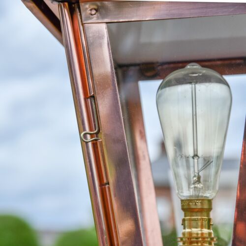 USED Ex-Display 1.5m Miniature Polished Copper Victorian Lamp Post & Lantern Set - Picture 5 of 5