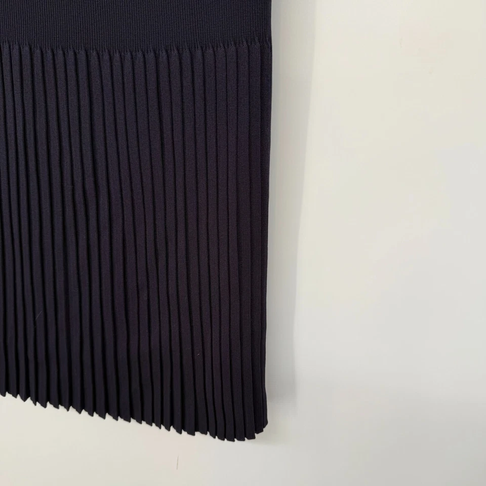 Falda Misook para mujer S azul oscuro plisada dobladillo elástico tejido ropa de oficina Foto 3 de 4