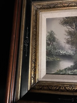 油彩画「Осеннее раздумье」 1946年 Kazonn O.A. Original Mid Century California Landscape Oil Painting