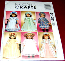 McCalls Pattern 3627 - Girl 18" Doll Clothes - Dresses, Nightgown More - NEW