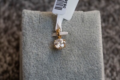 Zirconia 14k Gold Plated Sterling Silver Pendant only