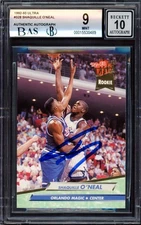 Shaquille O'Neal Auto 1992-93 Fleer Ultra RC 328 Magic BGS 9 Auto 10 Beckett