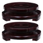  2pcs Wooden Vase Base: Rotating Pedestal 8cm Diameter - Oriental Style Display