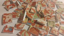 10oz Unicorn Red Green Foliage Broken China Plate Lot 52 Mosaic Tiles