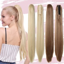 Claw Clip Blonde Ponytail Extensions As Human Pony Tail Long Hair Hairpiece Real