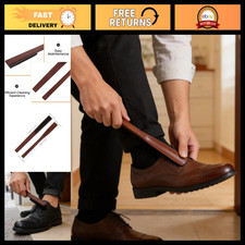 Wooden Shoe Horn  Clothes Brush Set - Long Shoehorn, Lint Remover, Gentle Brist