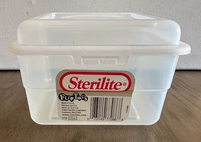 VTG Sterilite 1700 Flip Tops Clear Hinged Storage Box 7 x6 x4.5  2003