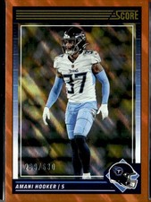 2024 Score Football Amani Hooker Orange Refractor Serial #263/630 Card #274