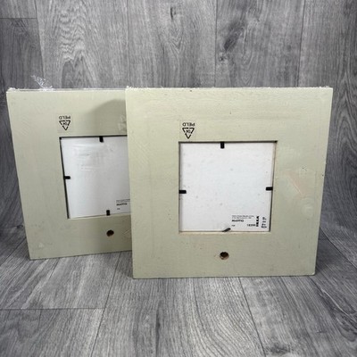 IKEA VIT MAFFIG Bilderrahmen Schattenkasten 12x12cm cremeweiß quadratisches Design Paar x2