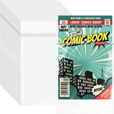 100 Pcs Resealable Graded Comic Book Bags,Clear Plastic Comic Sleeves for Regula