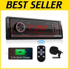 Single Din Stereo: Digital LCD Display Bluetooth Receiver